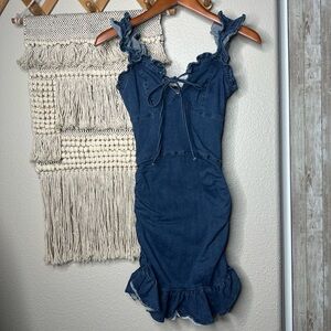 Denim Ruffle Dress